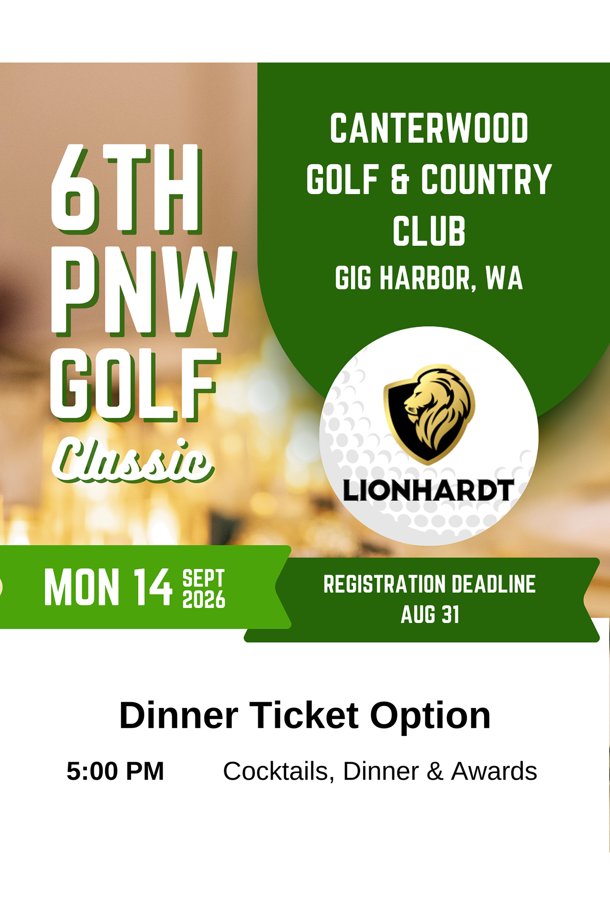 6th Annual Golf Classic Dinner Ticket Option
